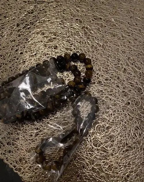 Japanese Brand Beaded Choker Nature Tiger Eye Stone Bead Necklace Size ONE SIZE - 4 Thumbnail