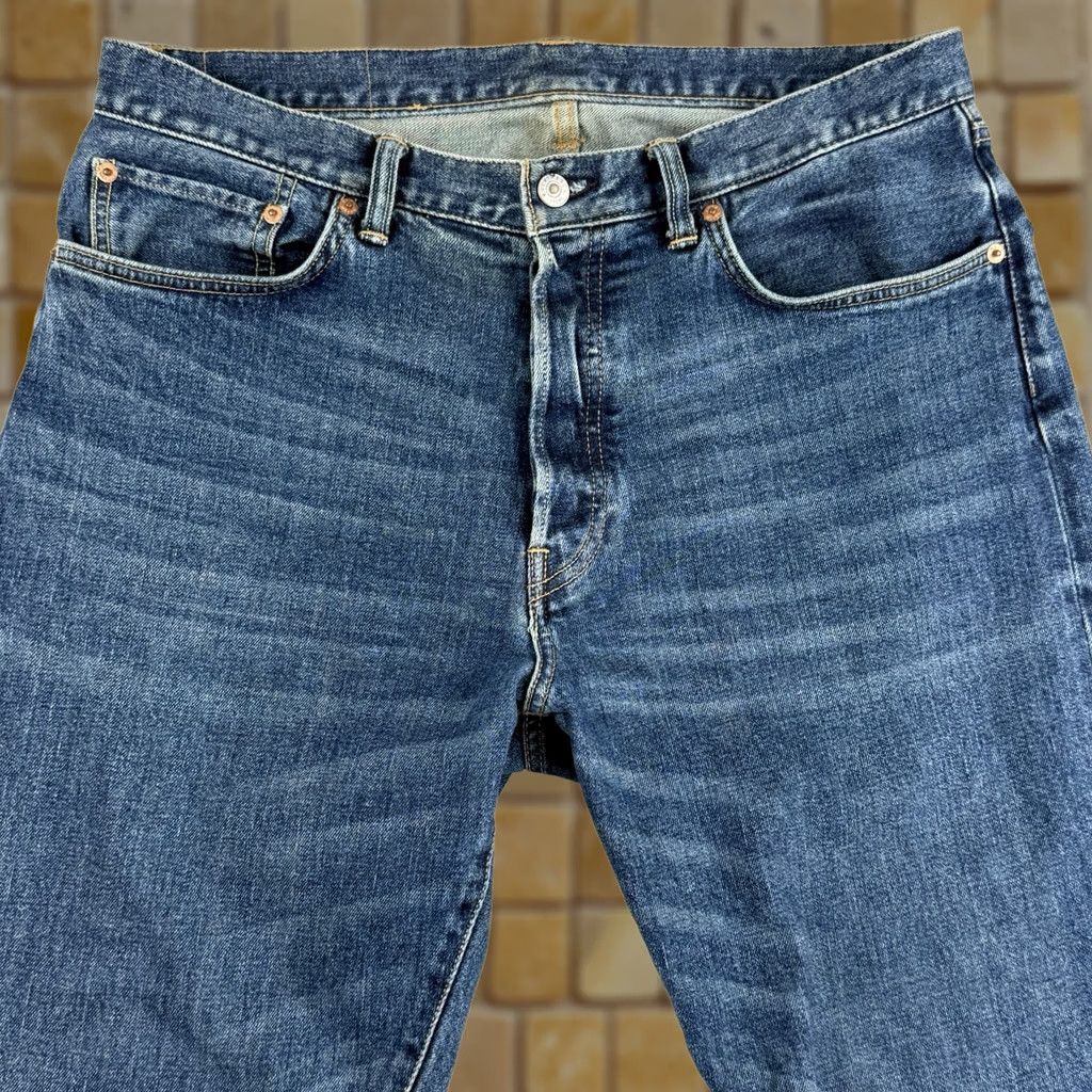 Buck Mason Buck Mason Ford Standard Jeans Mens Size 33 (Actual 35x27) 14oz Denim Regular Fit 5-Pocket Button Fly Blue Jeans Size US 33 - 1 Thumbnail