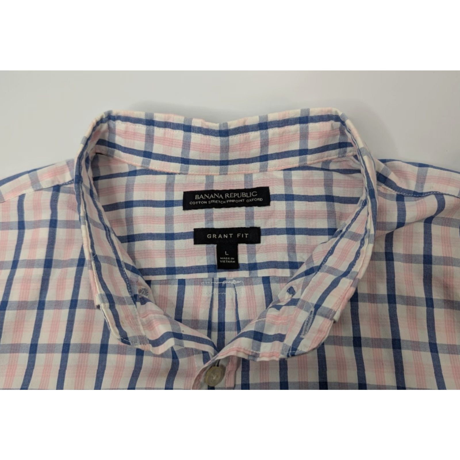 Banana Republic Banana Republic Grant Fit Button-Up Shirt L plaid Multicolor Cotton Pinpoint Oxford Mens Regular Size US L / EU 52-54 / 3 - 7 Thumbnail