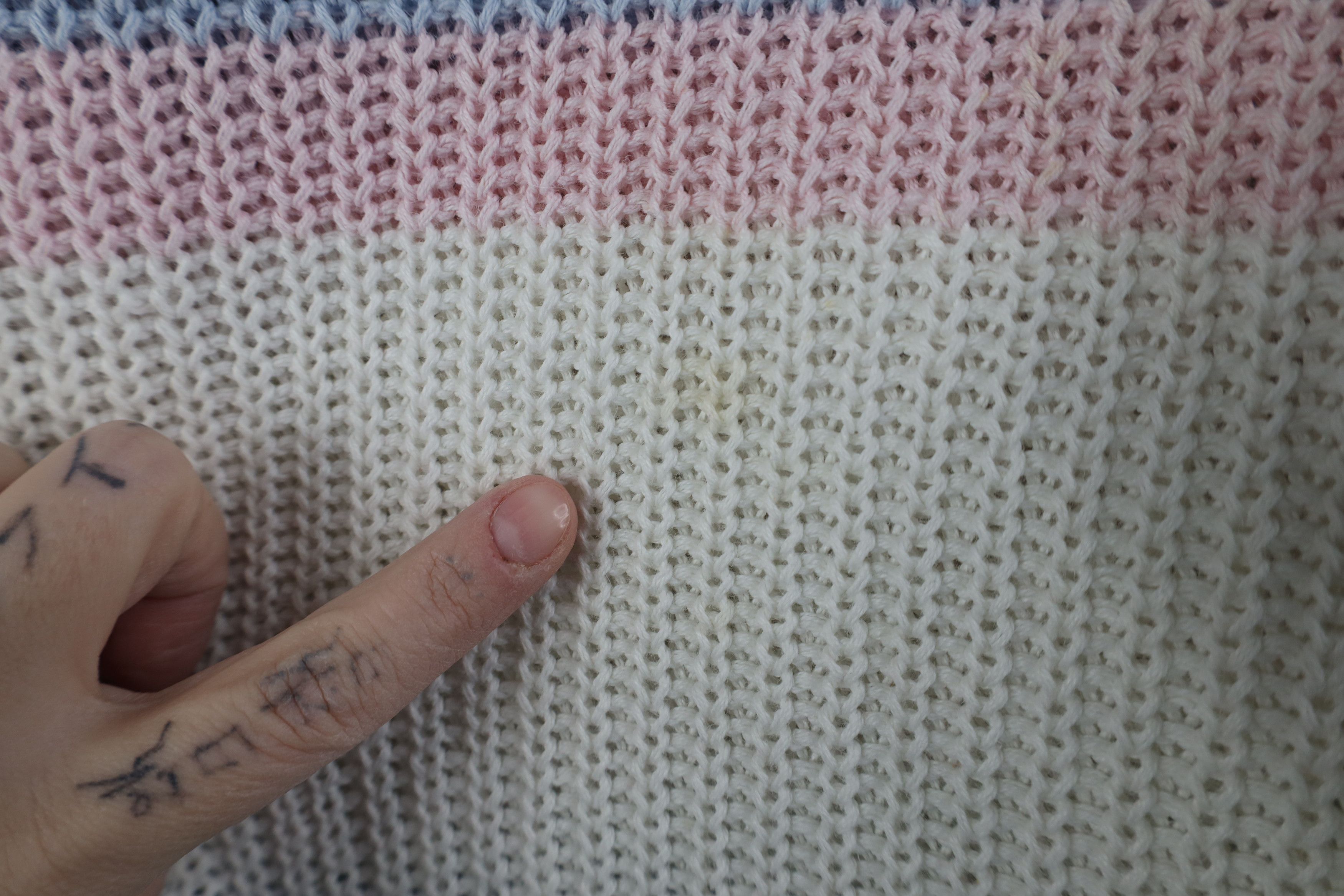 Vintage Vintage 90s Streetwear Pastel Striped Ribbed Knit Sweater Size M / US 6-8 / IT 42-44 - 4 Thumbnail