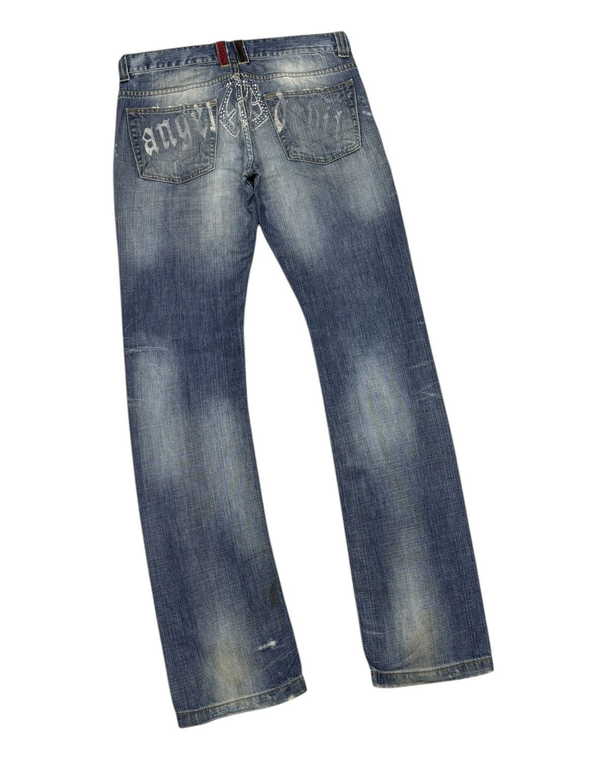 Angel Blue × If Six Was Nine × Japanese Brand 🔥Angel Devil Punk Distressed Denim Jeans Size US 32 / EU 48 - 4 Thumbnail