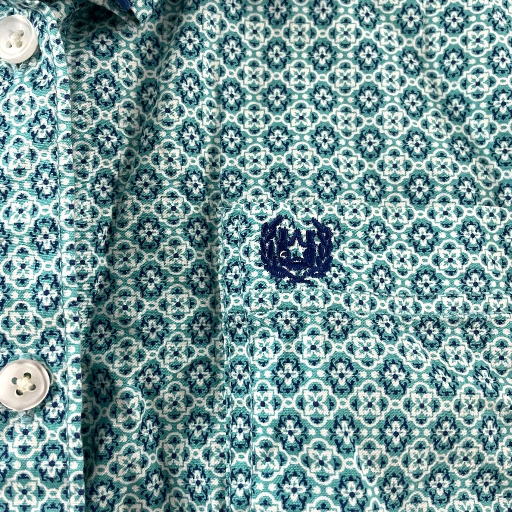 Vintage Panhandle Rough Stock Shirt Adult L Blue All Over Print Long Sleeve Button Front Western Mens Size US L / EU 52-54 / 3 - 3 Thumbnail