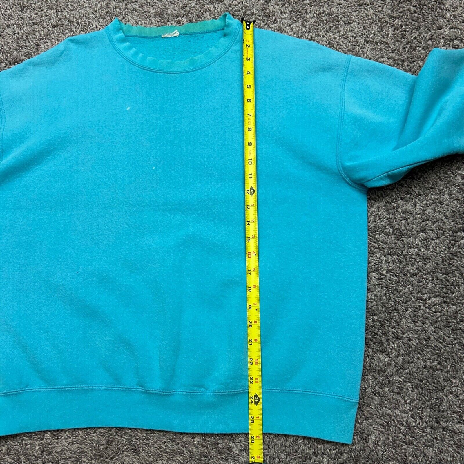 Vintage Vintage Thrashed Sweatshirt Blank Crewneck Pullover 80s Blue Size ONE SIZE - 5 Thumbnail