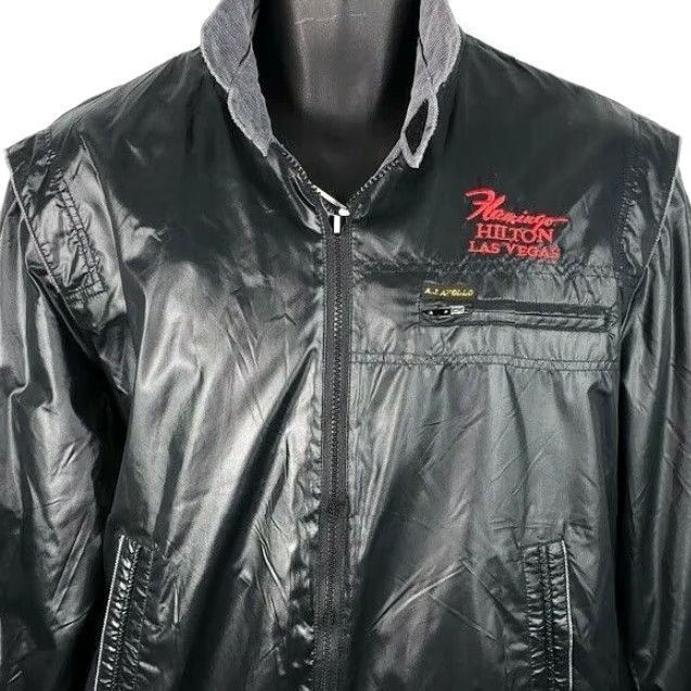 Vintage VINTAGE Flamingo Hilton Cafe Racer Jacket Mens Size Medium Black 80s Reversible Size US M / EU 48-50 / 2 - 2 Thumbnail