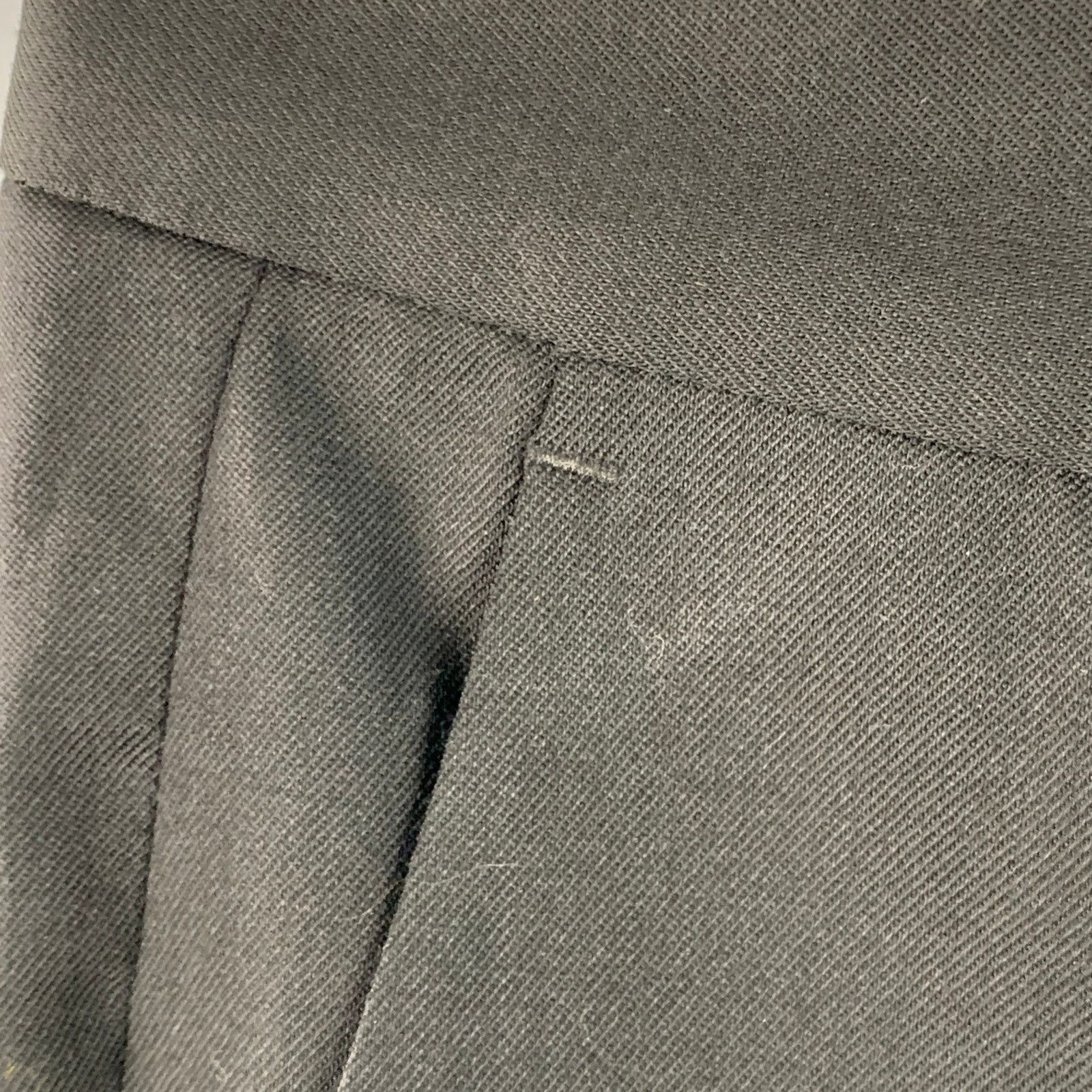 Dsquared2 Size L Black Virgin Wool Blend Flat Front Dress Pants Size US 34 / EU 50 - 4 Thumbnail