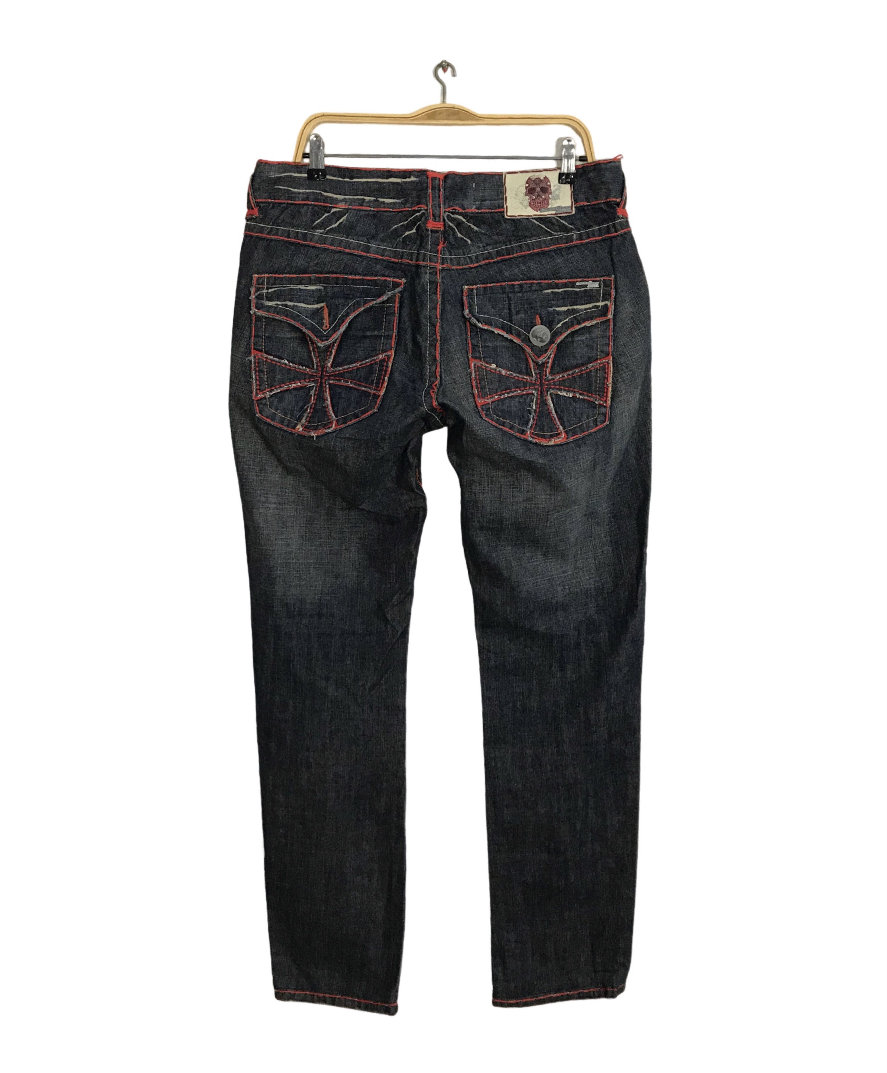Vintage Laguna Beach Jean Co Cross Skull Logo Indigo Denim Size US 34 / EU 50 - 2 Thumbnail