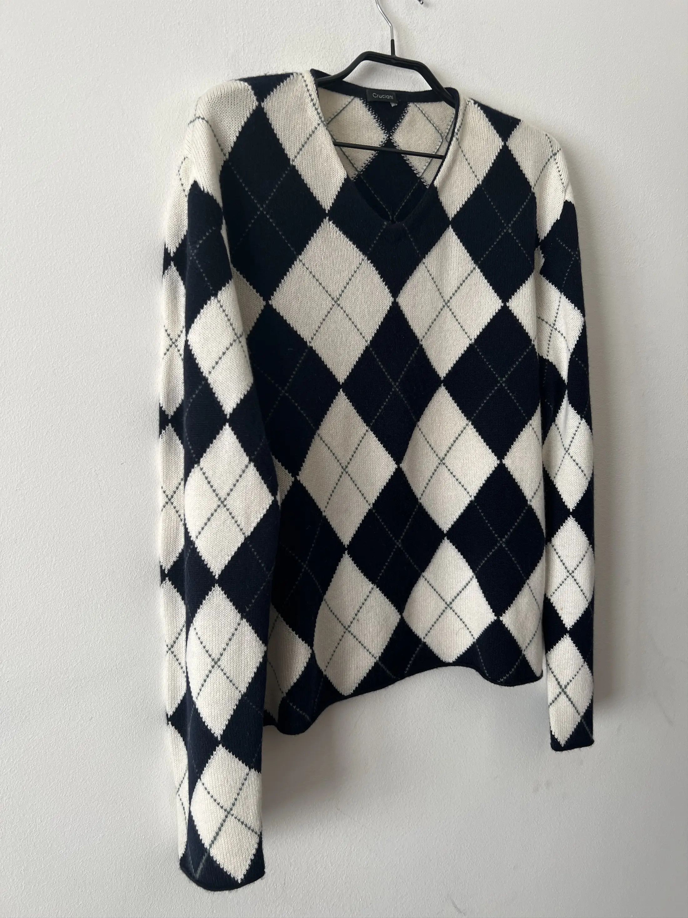 Cruciani Pure Cashmere Diamond Pattern Sweater Size US M / EU 48-50 / 2 - 4 Thumbnail