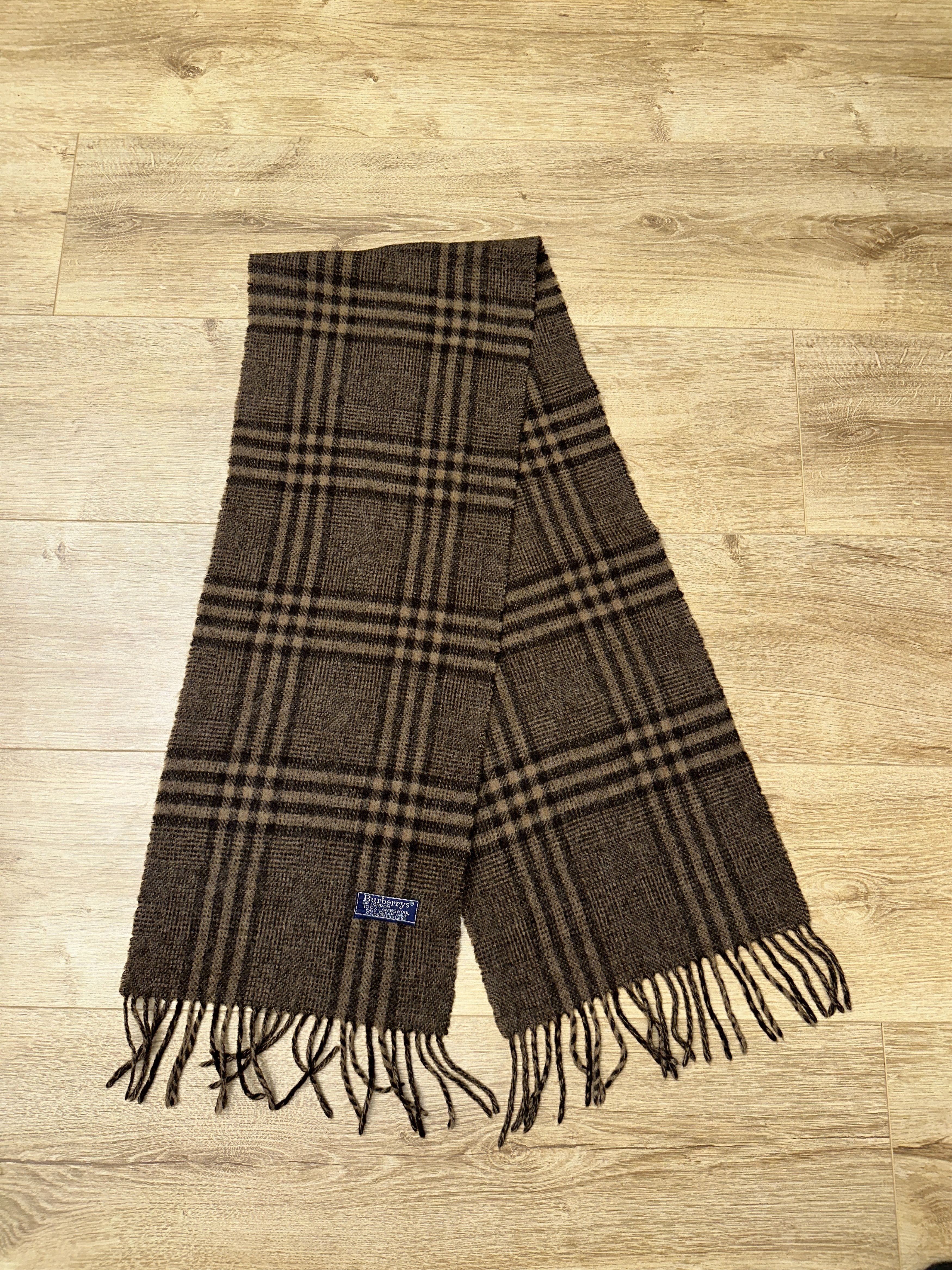 Burberry Vintage Burberrys Lambswool Scarf Check England 150x25cm Size ONE SIZE - 5 Thumbnail