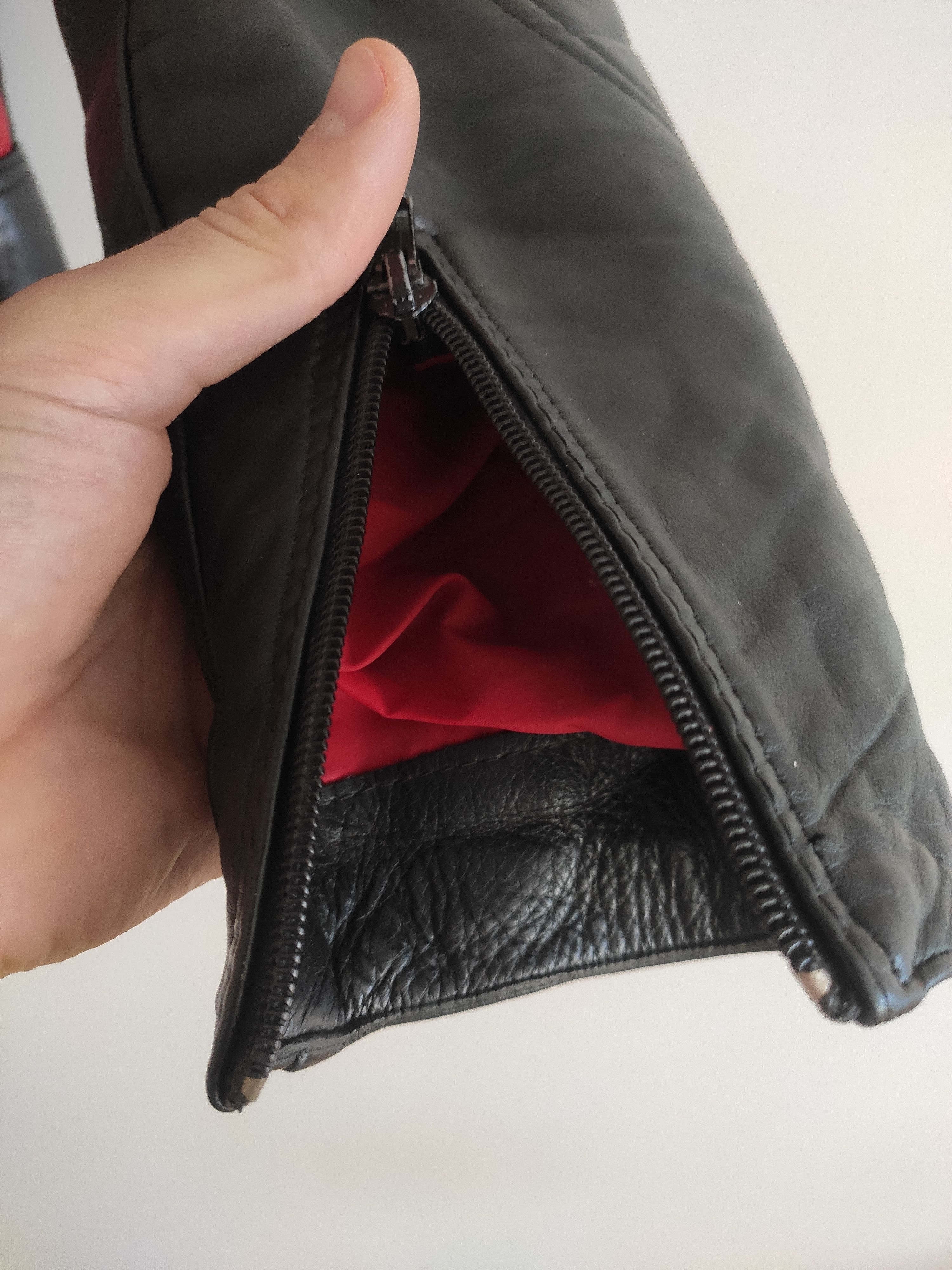 Vintage Black Red vintage Motorcycle biker leather jacket cropped S Size US S / EU 44-46 / 1 - 9 Thumbnail