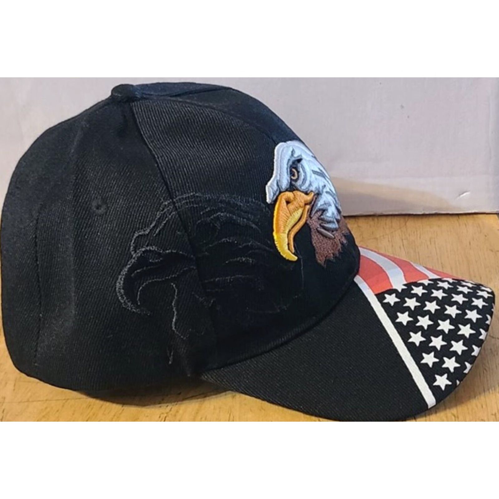 Vintage VINTAGE Tem USA Flag Patriotic Eagle Baseball Cap Men's Adjustable Black Size ONE SIZE - 2 Thumbnail
