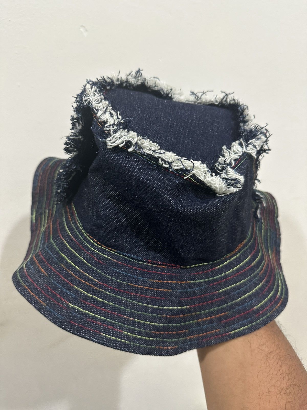 Japanese Brand Distress Denim Like Kapital Hat Size ONE SIZE - 2 Thumbnail
