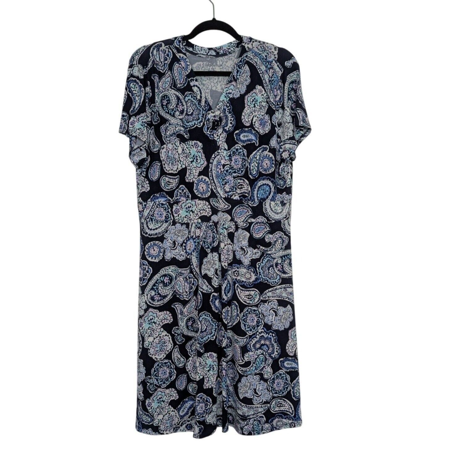 Croft & Barrow Croft & Barrow Paisley Dress Womens Size XL Blue V Neck Line Size XL / US 12-14 / IT 48-50 - 1 Thumbnail