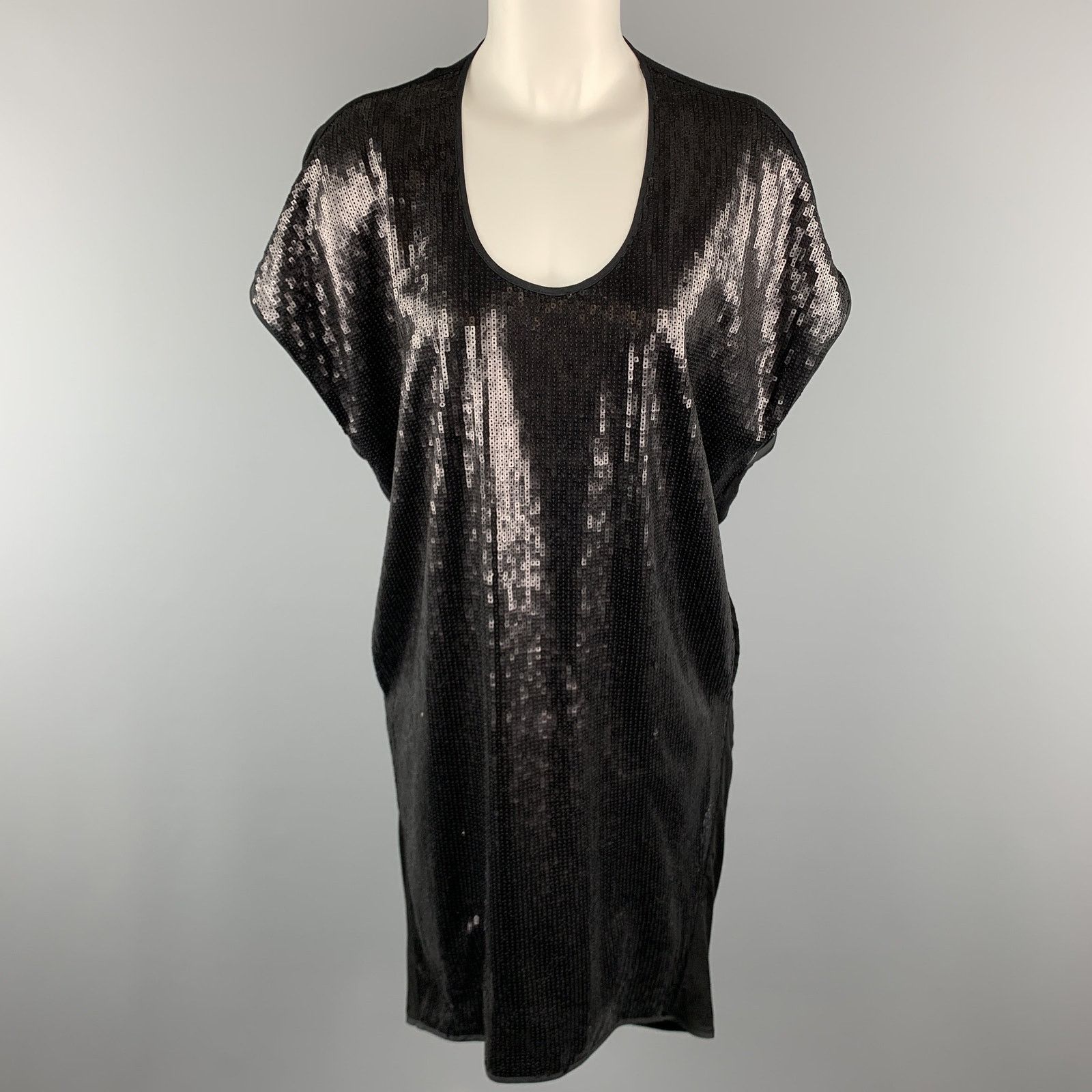 Rag & Bone Size 0 Black Lyocell Blend Sequined Draped Tunic Textured Size XS / US 0-2 / IT 36-38 - 1 Thumbnail