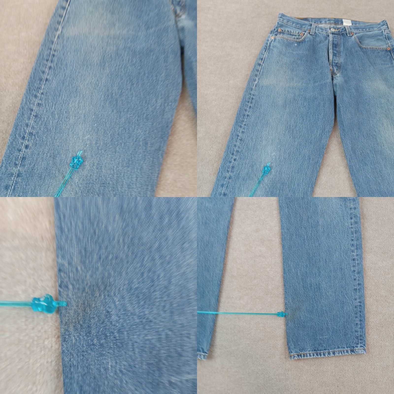 Levi's Levis 501 Jeans Mens 32x32 Blue Denim Straight Leg 5-Pocket Cotton Regular Fit Size US 32 / EU 48 - 8 Thumbnail