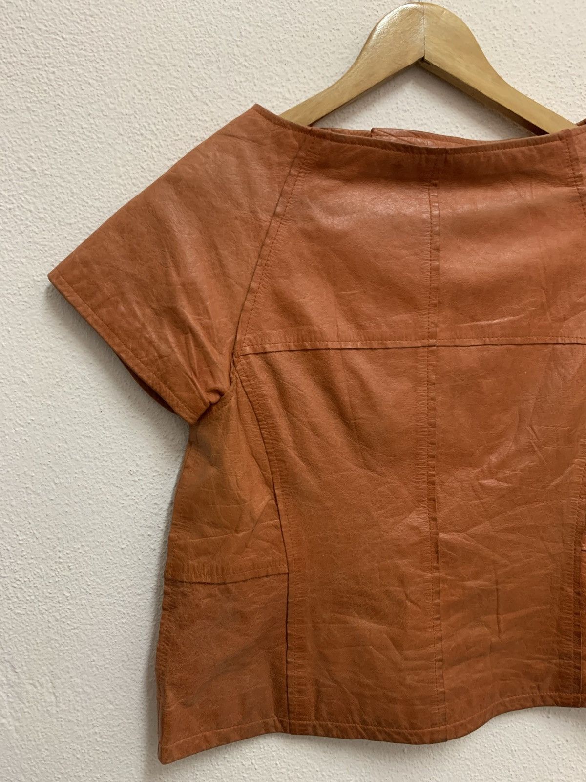 Yohji Yamamoto WXYZ Workshop By Yohji Yamamoto Cow Hide Leather Shirt Size S / US 4 / IT 40 - 2 Thumbnail