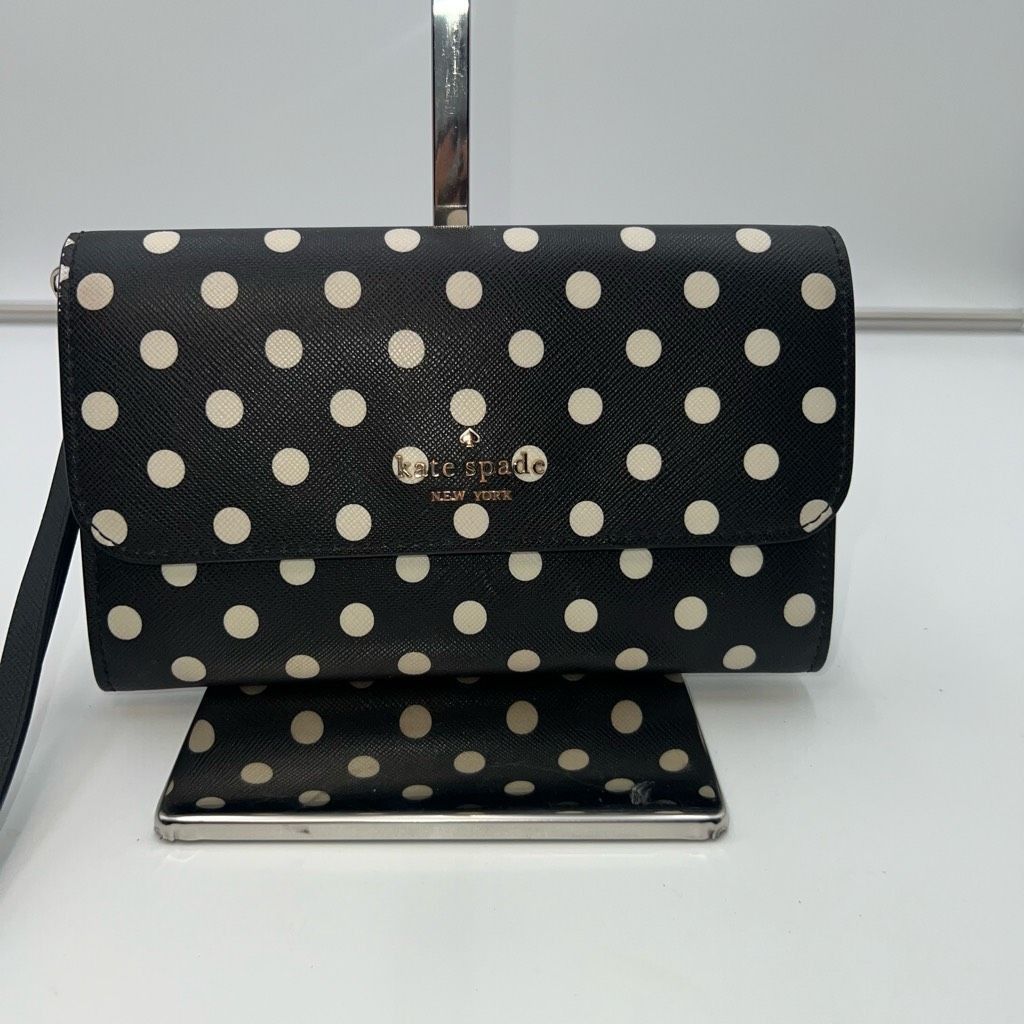 Kate Spade Kate Spade Classic Black with White Polka Dot Long Wallet/Wristlet Size ONE SIZE - 1 Thumbnail