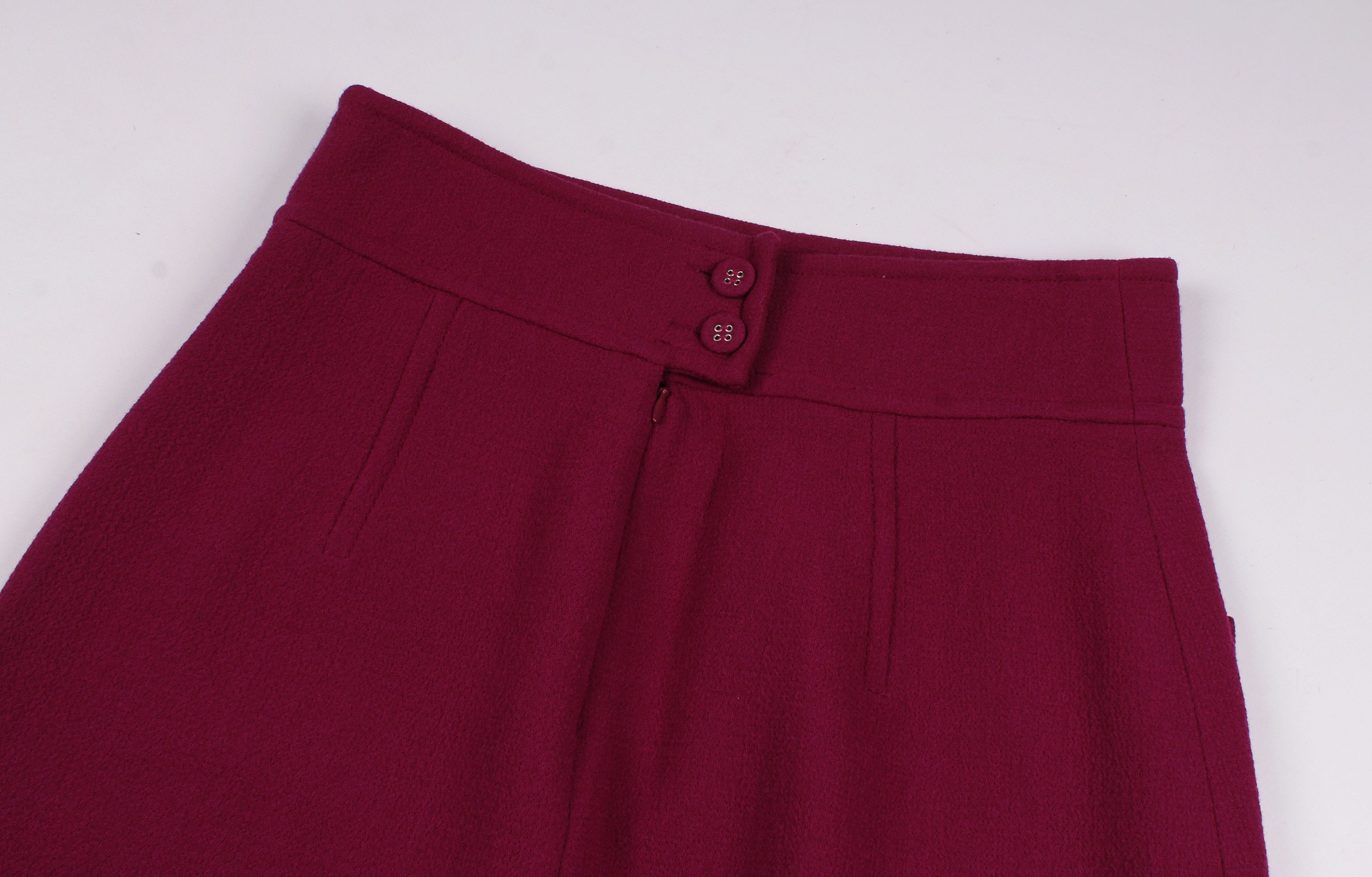 Valentino Red Valentino A - Line Raspberry Wool Skirt Size 28" / US 6 / IT 42 - 11 Thumbnail