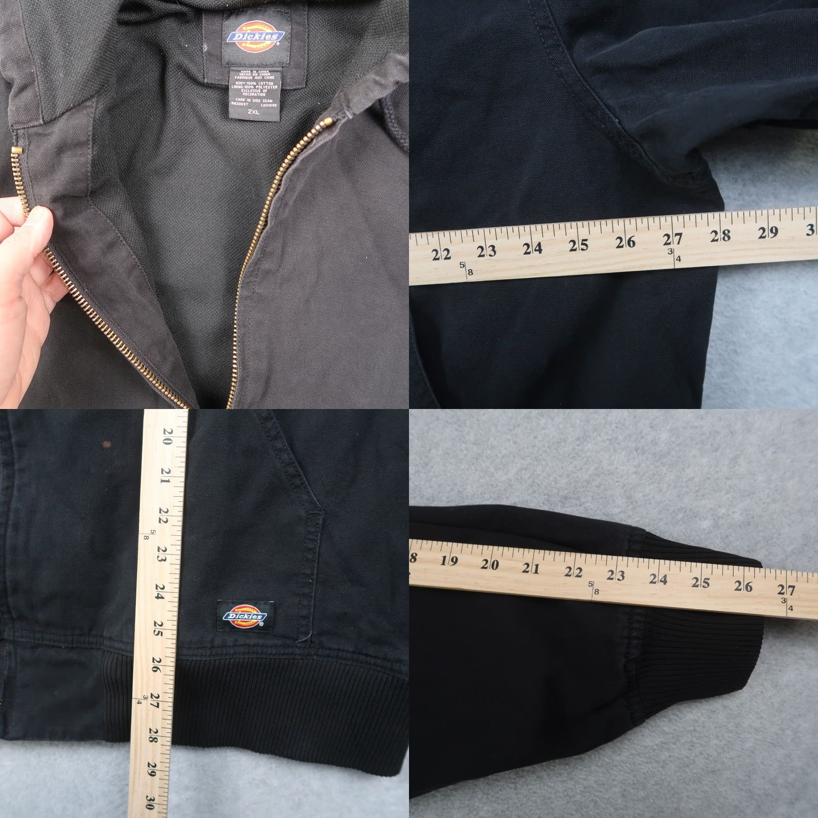 Dickies Dickies Jacket Mens 2XL Black Canvas Hooded Bomber Full Zip Pockets Workwear Regular Size US XXL / EU 58 / 5 - 8 Thumbnail