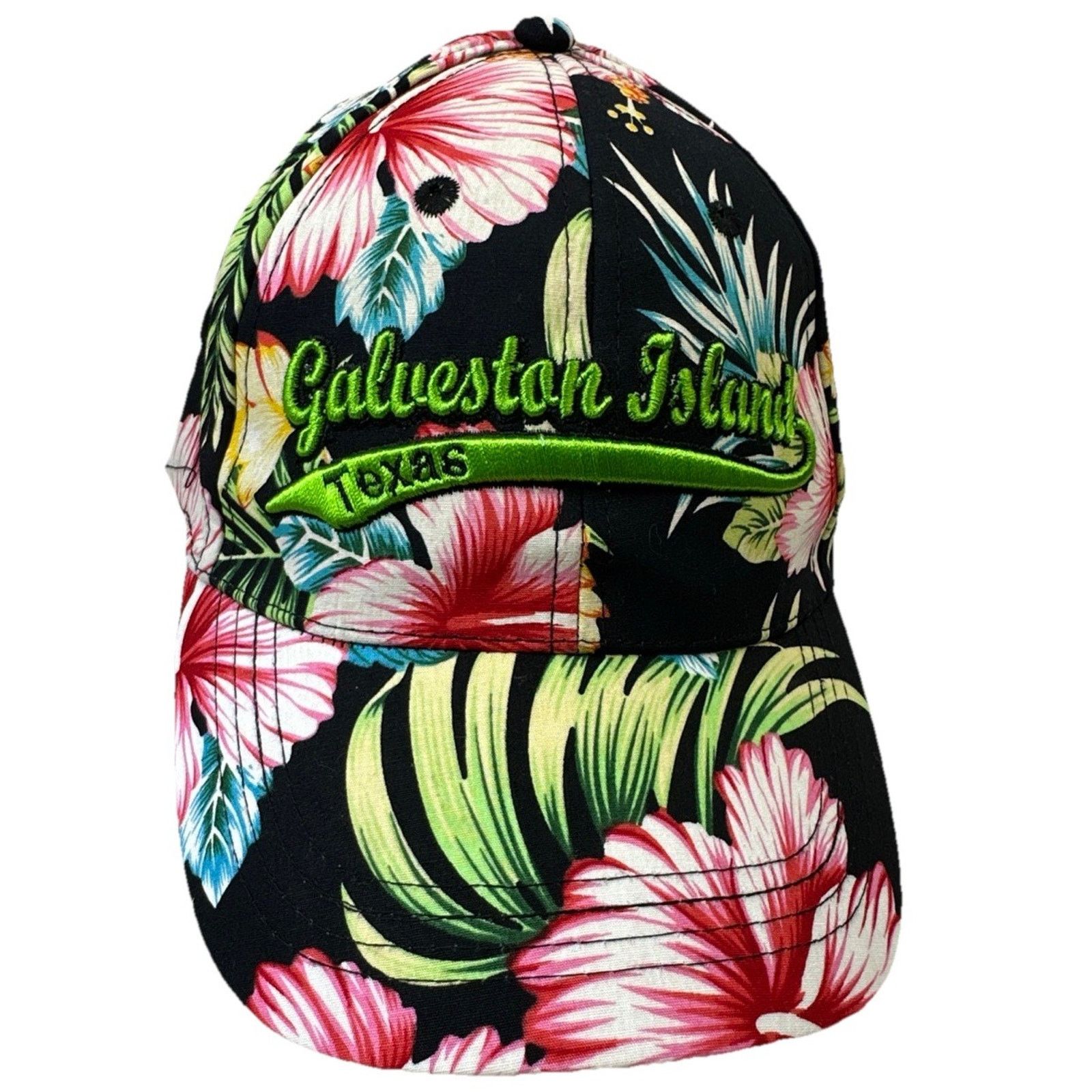 Other New Galveston Island Tx Embroidered Tropical StrapBack Hat Size ONE SIZE - 1 Thumbnail
