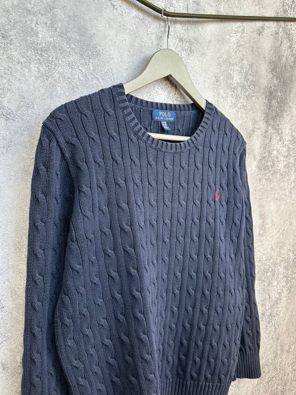 Polo Ralph Lauren Polo Ralph Lauren Cable Knit Sweater Navy Jumper Crew Neck Size XL / US 12-14 / IT 48-50 - 3 Thumbnail