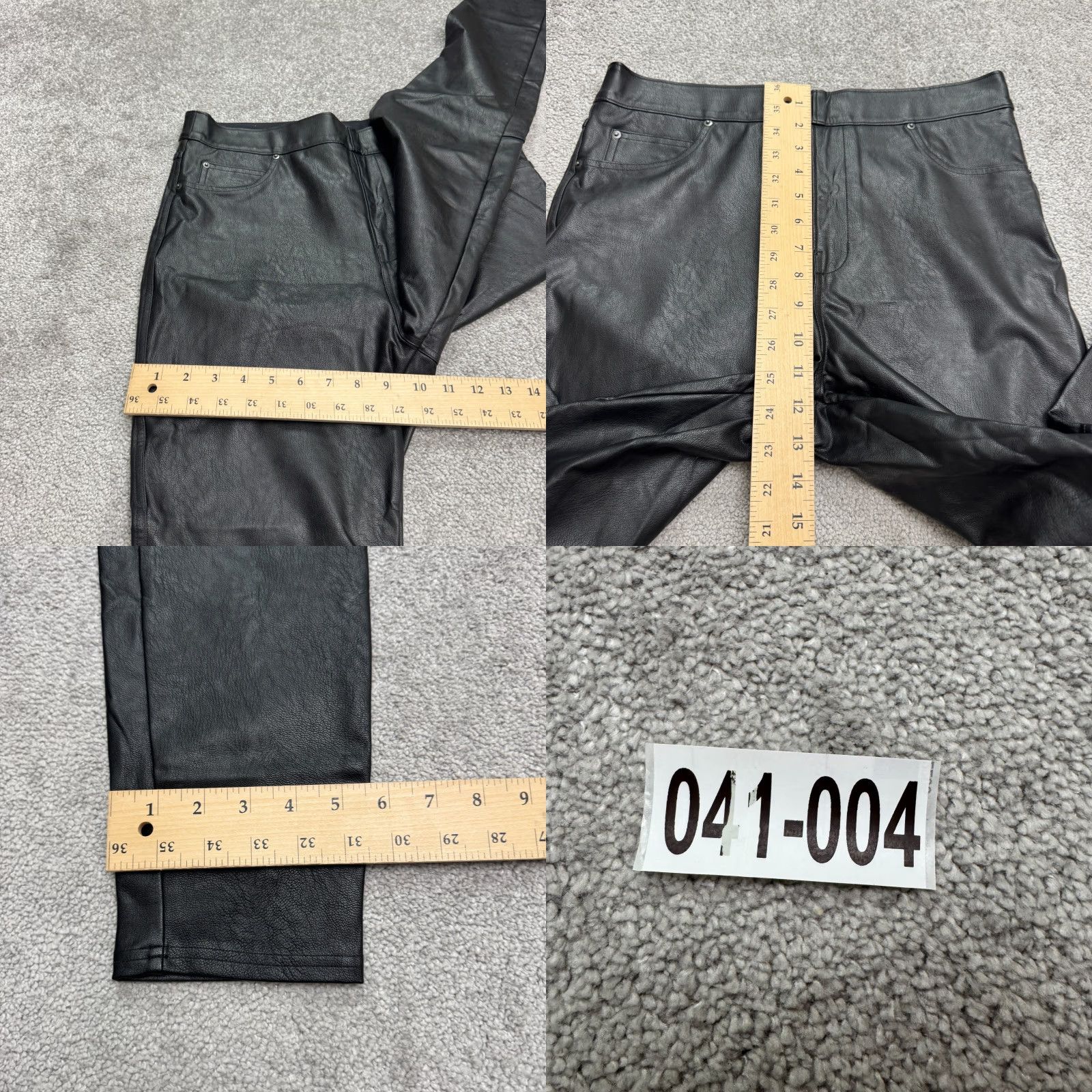 Spanx Spanx Leggings Pants Womens Large Black High Rise Stretch Ankle Leather Look: Faux Leather Type, 26.5 Inseam, Polyester Blend, Regular Size L, Black Size 36" / US 14 / IT 50 - 9 Thumbnail