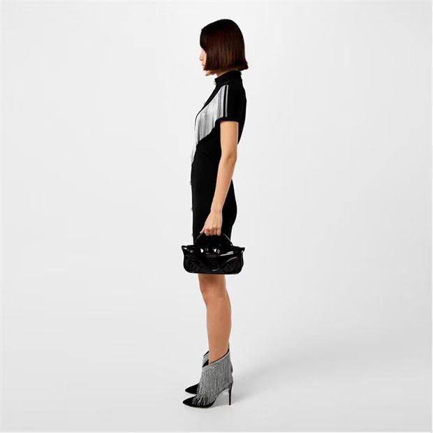 Balmain o1g2r1mq0924 Mini Dress in Noir & Argent Size M / US 6-8 / IT 42-44 - 5 Thumbnail