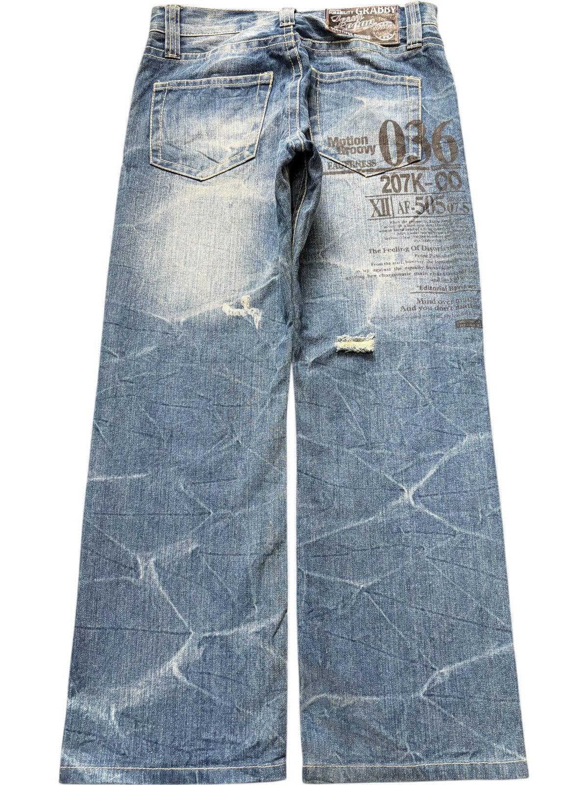 Ksubi Vintage Japanese Brand Groovy Printed Distressed Jeans Size 29" - 2 Thumbnail