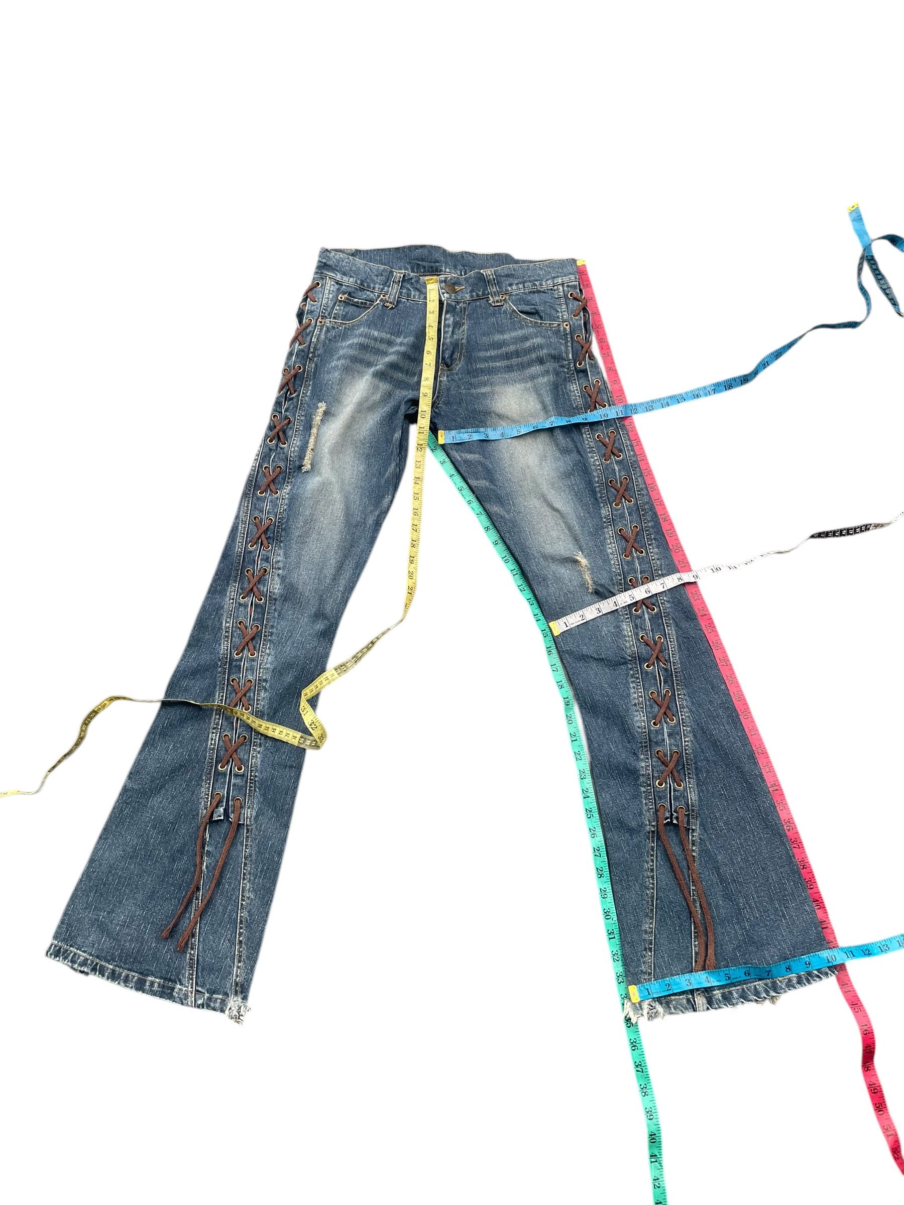 Japanese Brand Cool Drive Striker Flare Distersed Lace Up Jeans Size US 34 / EU 50 - 9 Thumbnail