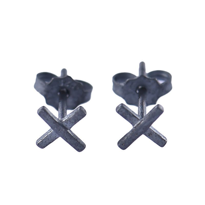 Jewelry Cross Retro Earrings One Pairs Chrome Jewelry Size ONE SIZE - 5 Thumbnail
