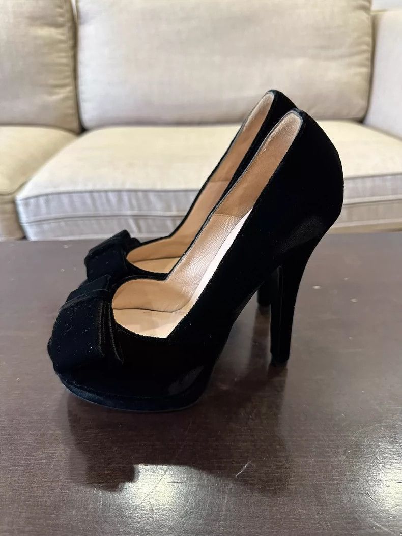 Fendi Fendi Velvet Bow High Heels Size 36.5 Size US 6 / IT 36 - 4 Thumbnail