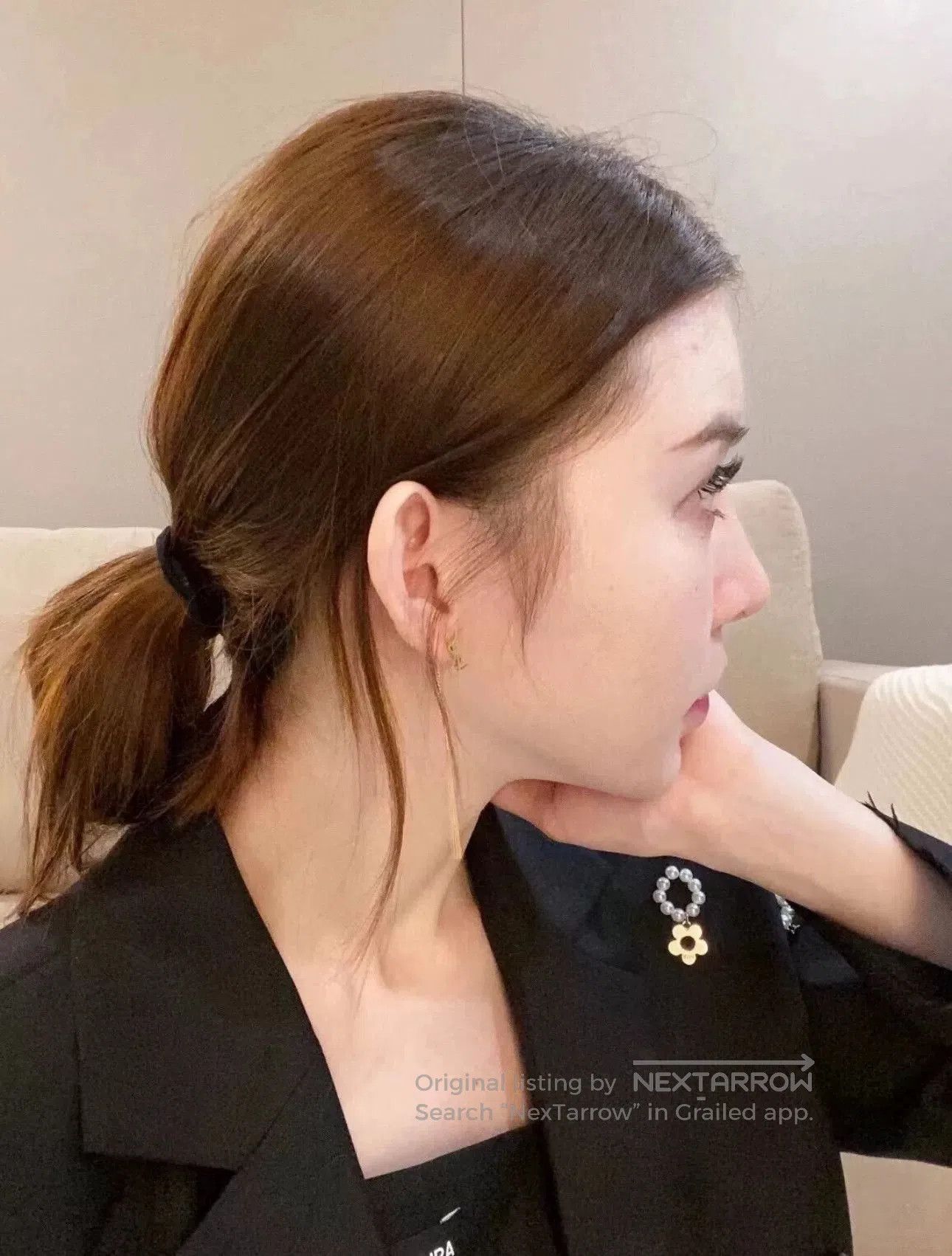 Yves Saint Laurent Saint Laurent YSL Gold Logo Earrings. Size ONE SIZE - 3 Thumbnail