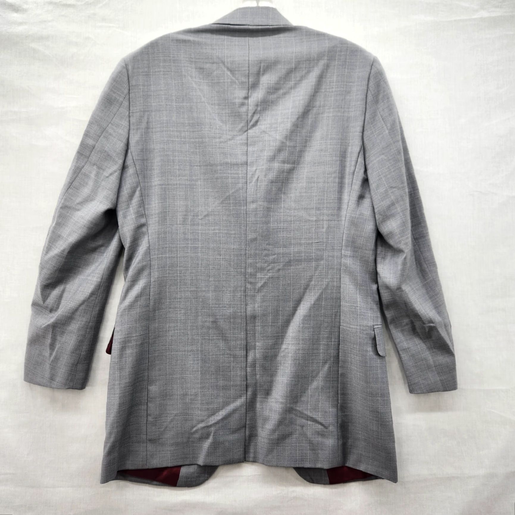 NWT Indochino Blazer Mens Small Gray Pin Stripe 100% Wool Lined Modern Stylish Shirt?