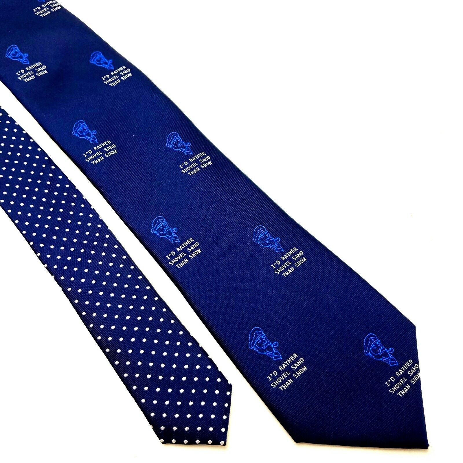Nautica Nautica Silk Tie Woven Christmas Beach Blue Skinny Size ONE SIZE - 1 Thumbnail