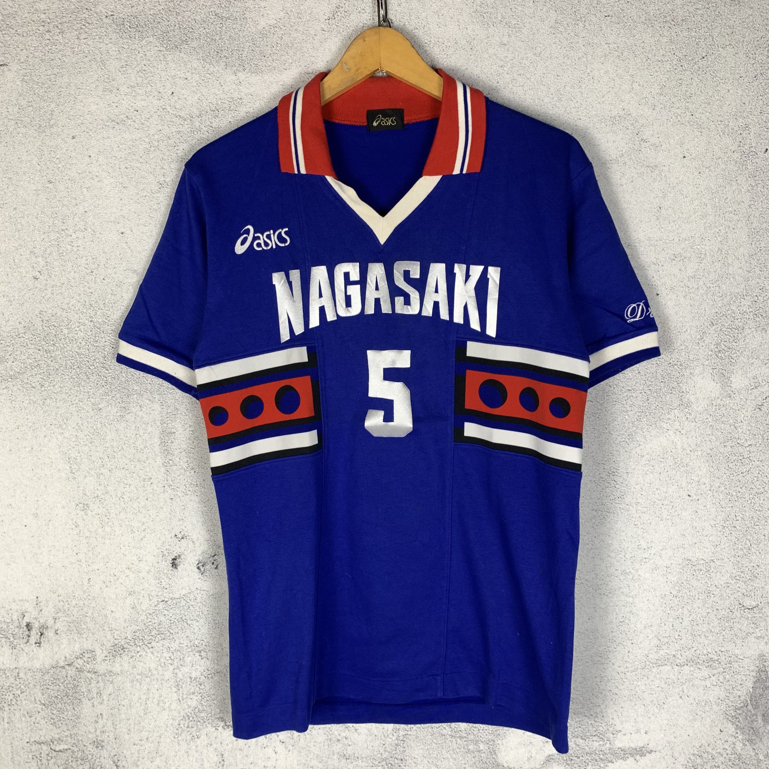 Asics Vintage Asics Jersey Nagasaki Japan Sportswear Size US L / EU 52-54 / 3 - 1 Thumbnail