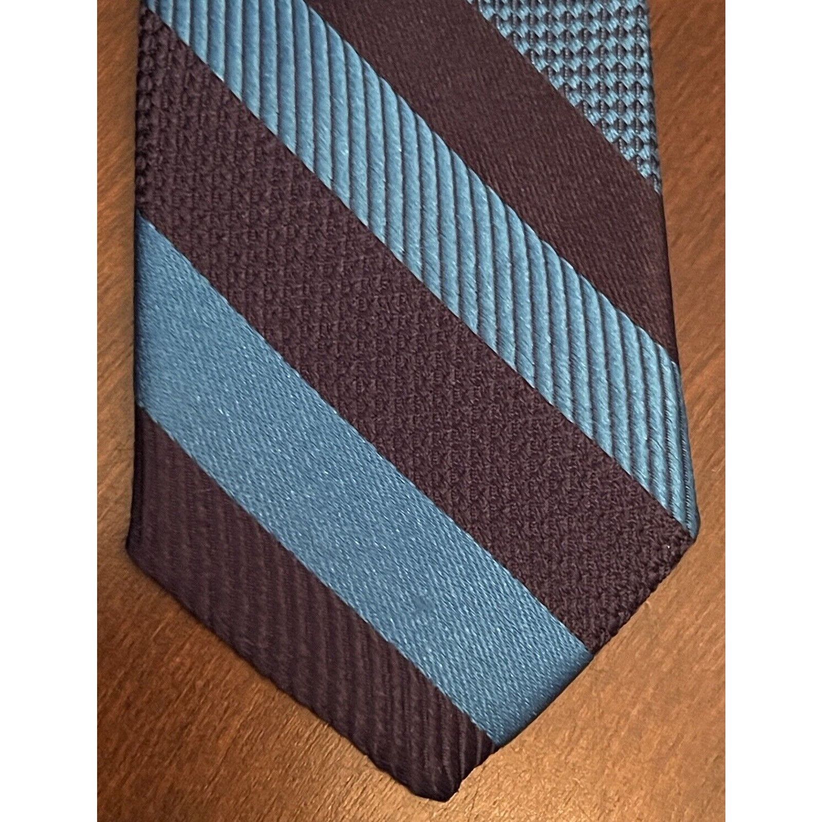 Express Express Blue 100% Silk Men’s Neck Tie Made In China Size ONE SIZE - 6 Thumbnail