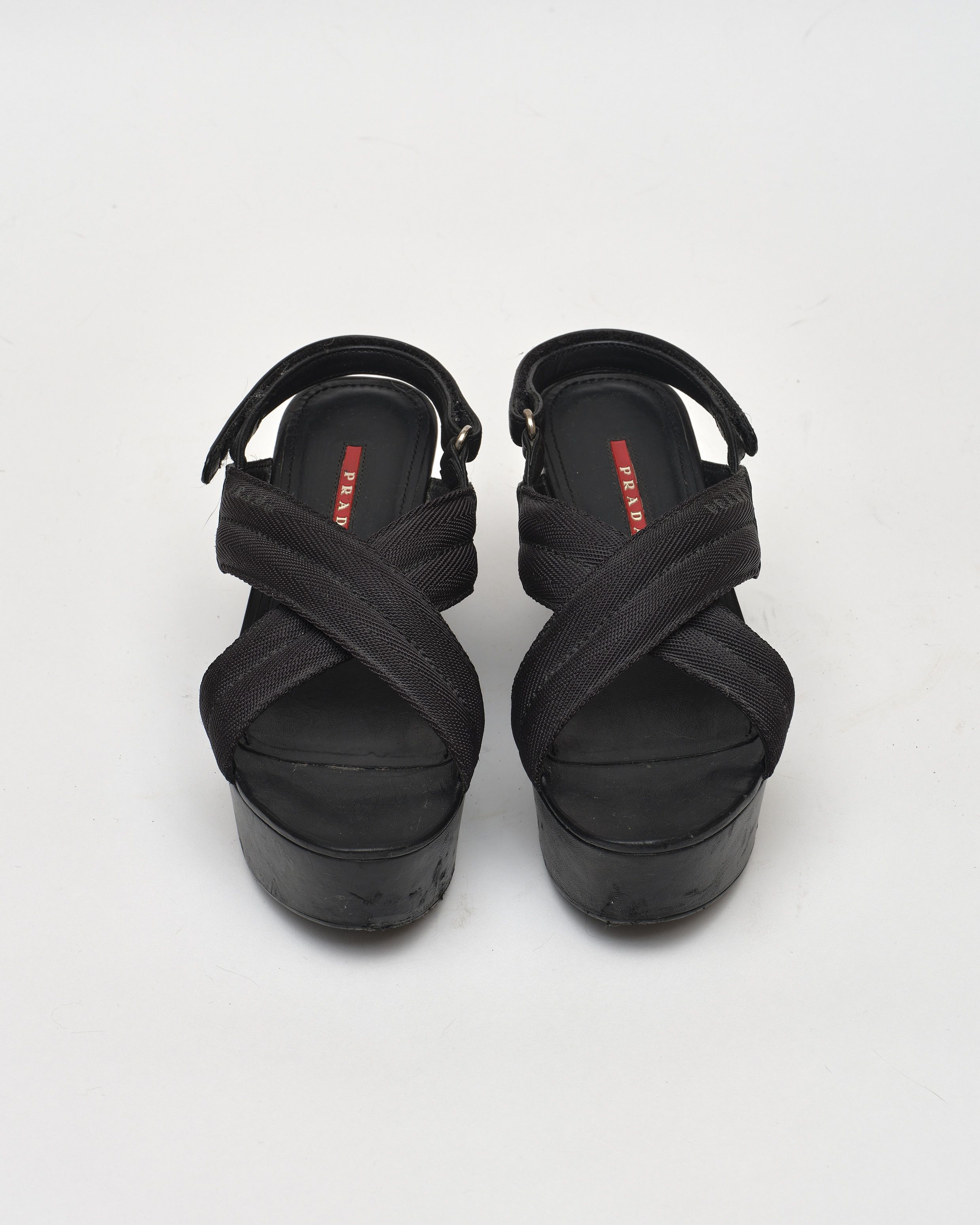 Prada Prada Nylon Platform Sandals Size US 7.5 / IT 37.5 - 1 Thumbnail