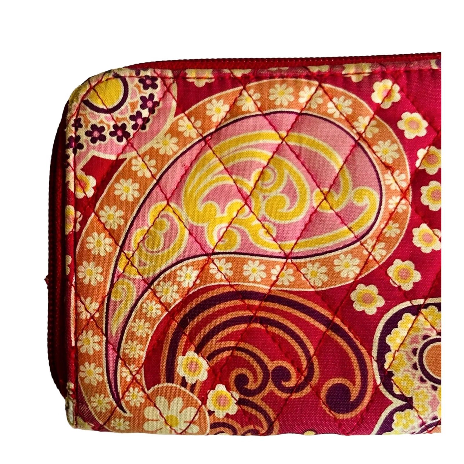 Vera Bradley Vera Bradley Raspberry Fizz Full Zip Wallet Wristlet Women's Pink Credit Cards Size ONE SIZE - 2 Thumbnail
