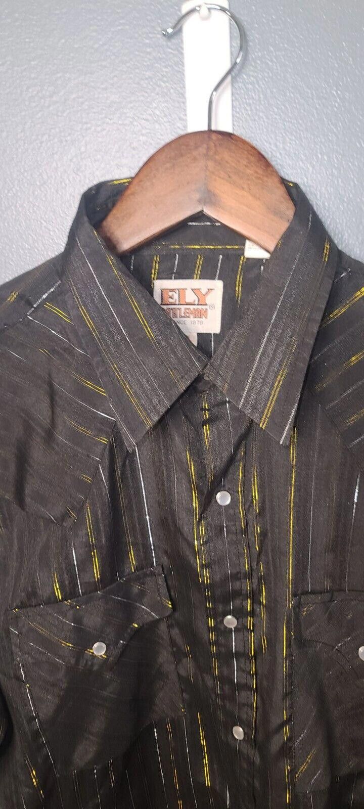 Designer ELY CATTLEMAN MENS Size 16-35 Black Gold Stripes Western Size US M / EU 48-50 / 2 - 3 Thumbnail