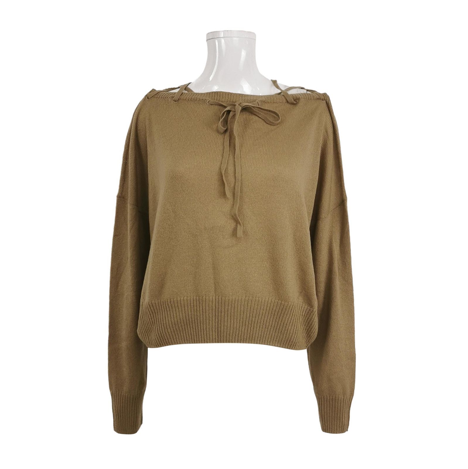 Prada Prada Cashmere Knitted Sweater in Soft Taupe 0089 Size L / US 10 / IT 46 - 1 Thumbnail