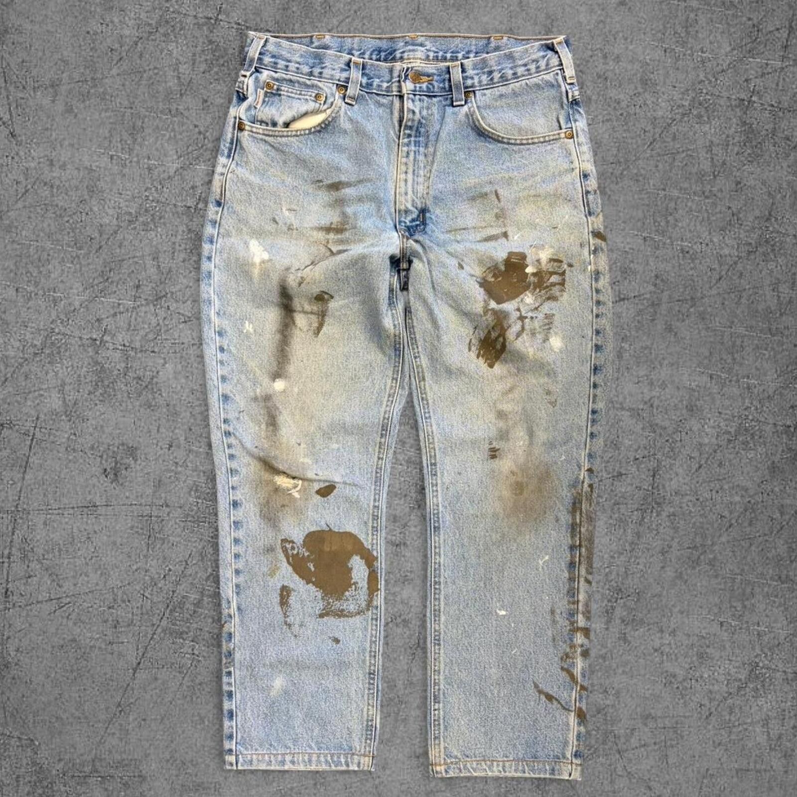 Carhartt Paint Splatter Faded Carhartt Jeans Size US 34 / EU 50 - 3 Thumbnail