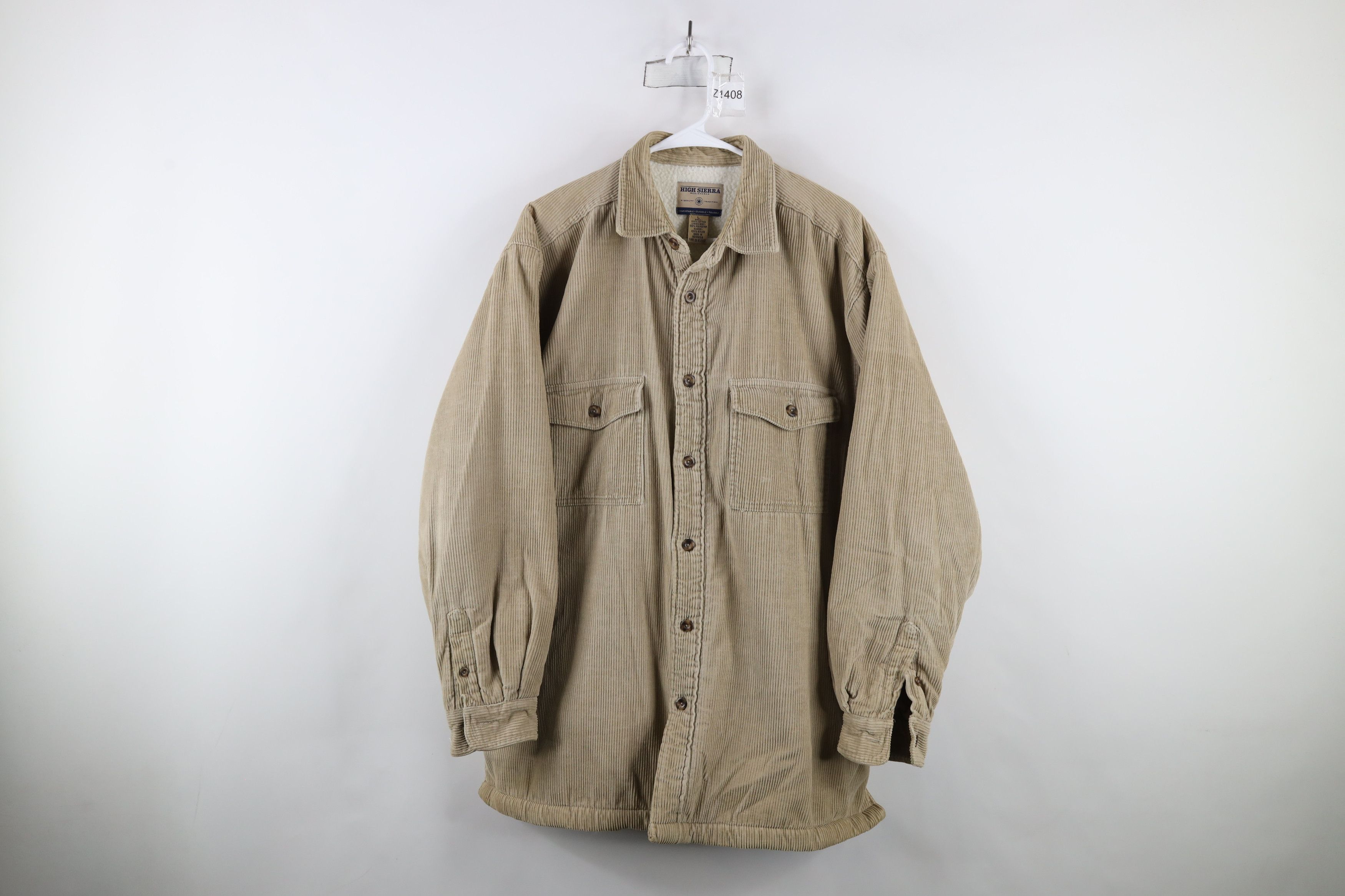 Vintage Vintage 90s Streetwear Fleece Lined Corduroy Shirt Jacket Size US L / EU 52-54 / 3 - 1 Thumbnail