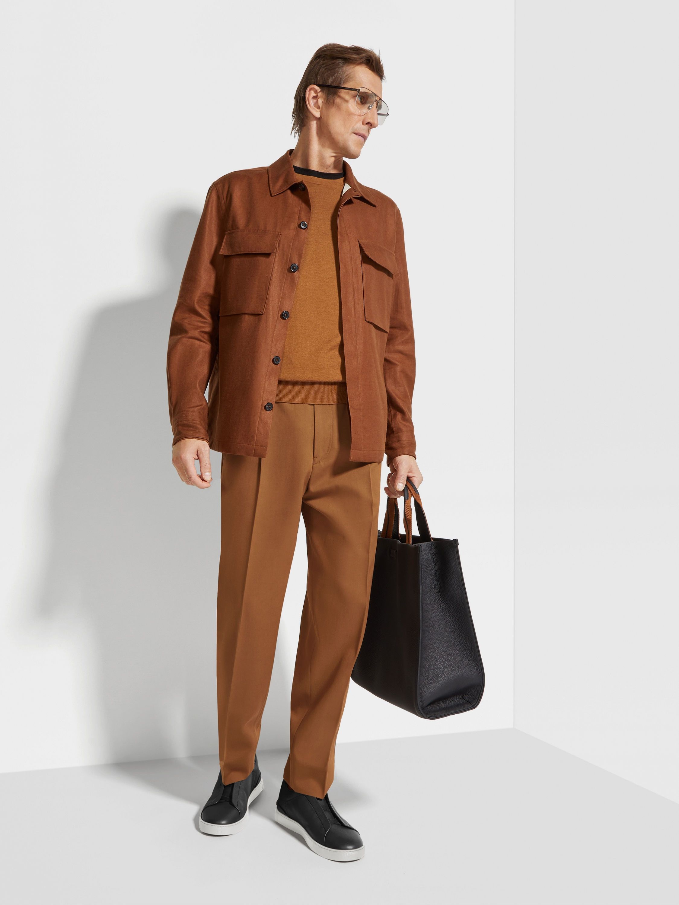Ermenegildo Zegna o1s1rm0225 RUDV60A7 Shirt in Brown Size US M / EU 48-50 / 2 - 2 Thumbnail
