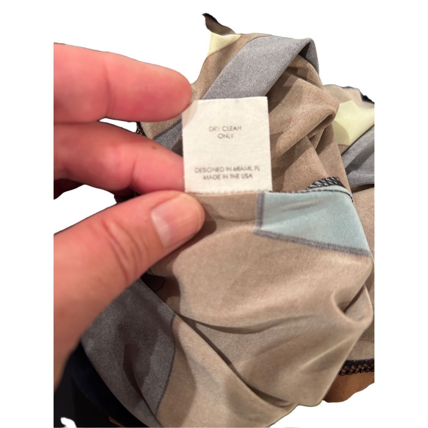 Other ANALILI Abstract White Pink Gray Silky Cowl Neck long Sleeve Size XS / US 0-2 / IT 36-38 - 8 Thumbnail