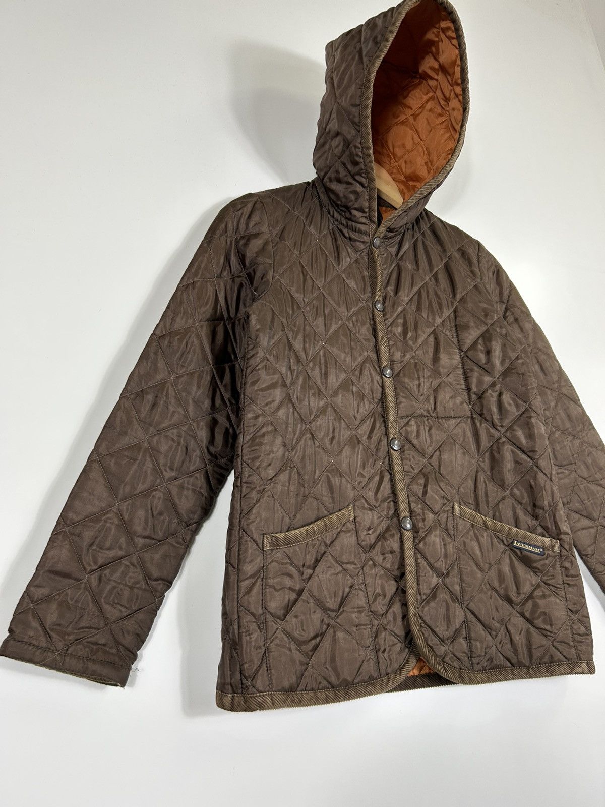 Lavenham 🔥Lavenham Suffolk Hooded Snap Button Quilted Jacket Size XS / US 0-2 / IT 36-38 - 2 Thumbnail