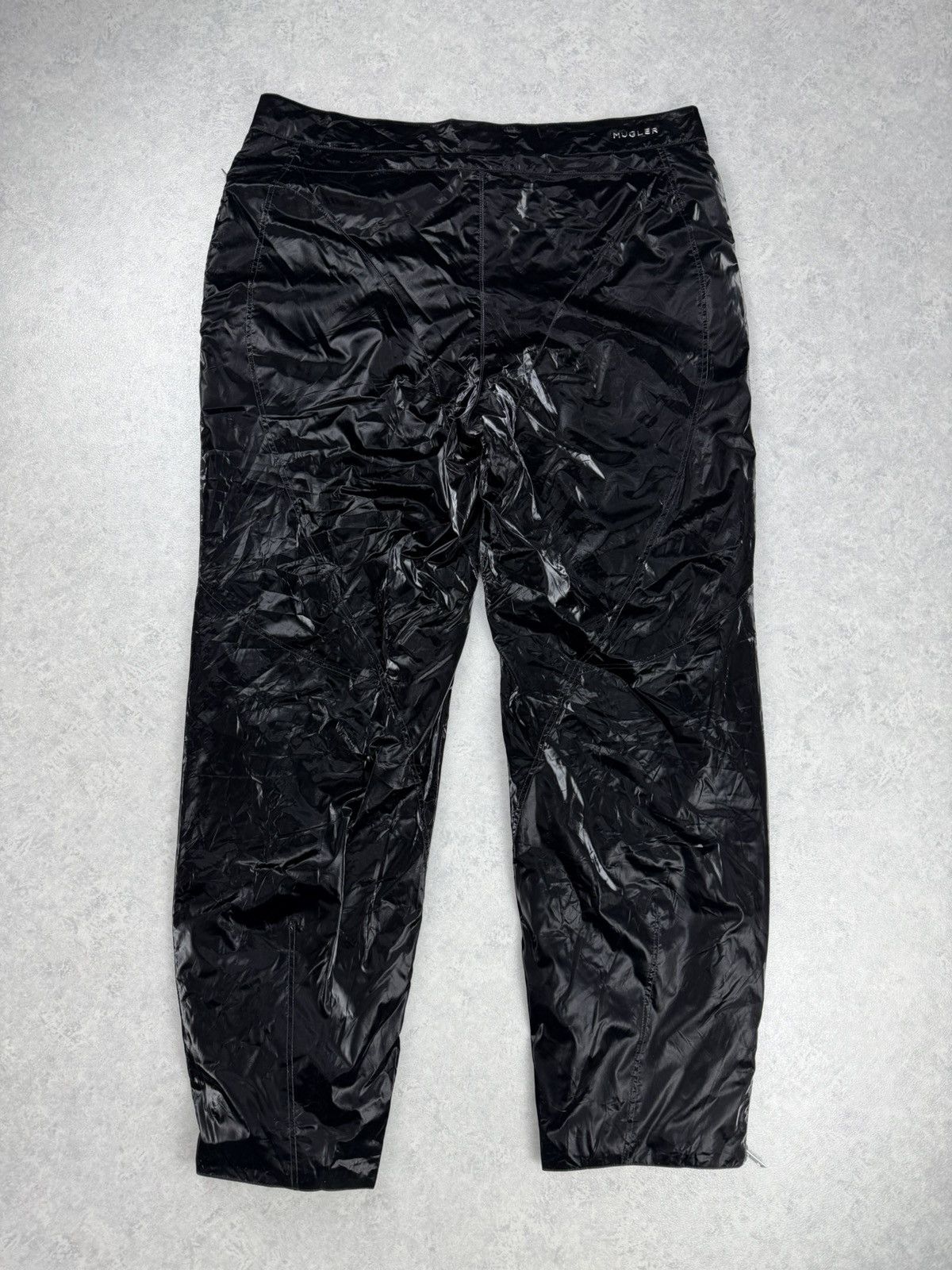 H&M × Mugler Mugler x H&M Black Coated Biker Pants Zip Detail Size 46R Size US 38 / EU 54 - 10 Thumbnail