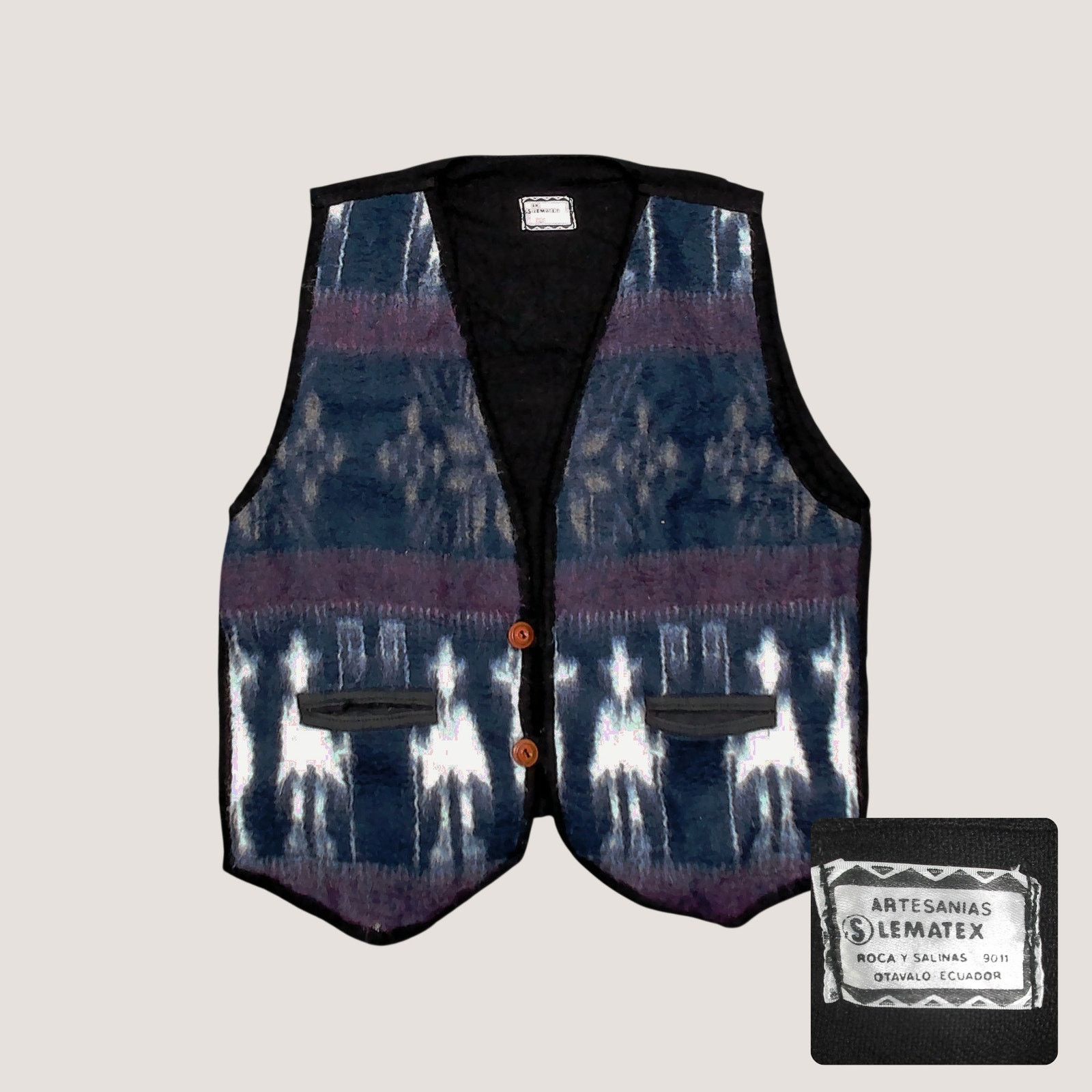 Vintage Vintage Lematex Wool Ikat Vest Cropped Boxy L Size US L / EU 52-54 / 3 - 1 Thumbnail