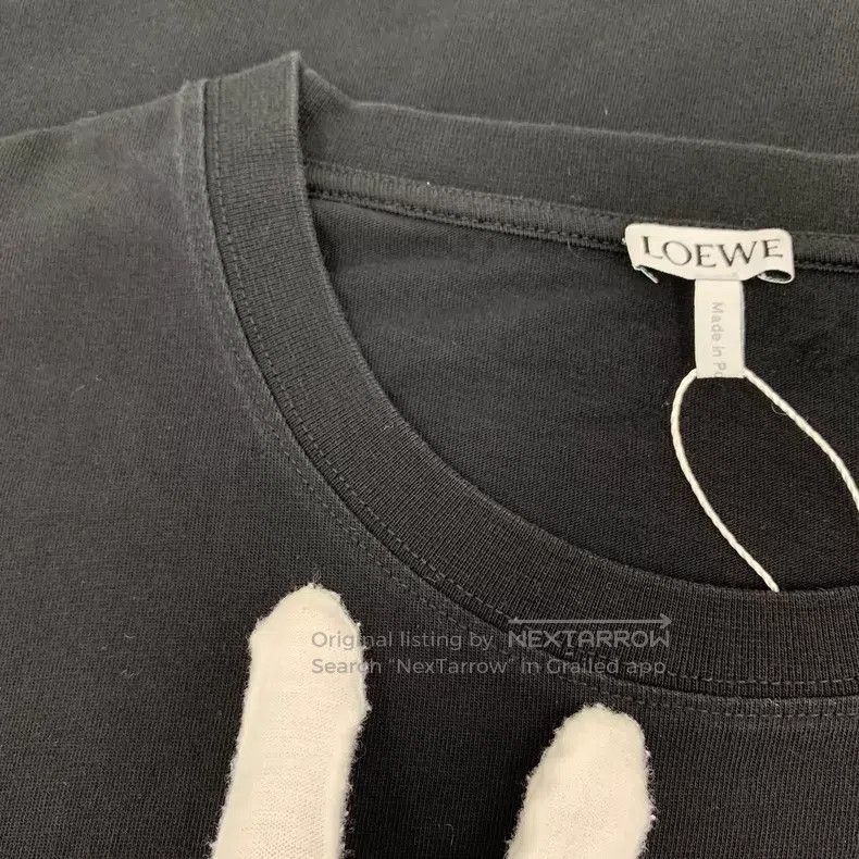 Loewe Loewe Black logo embroidery cotton round neck short-sleeve Size US L / EU 52-54 / 3 - 7 Thumbnail