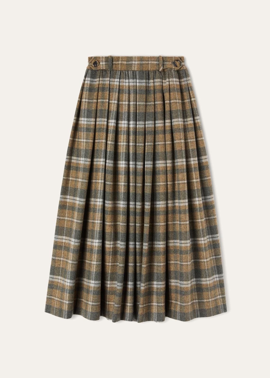 Loro Piana o1srvl11e1224 Dreki Virgin Wool Skirt in Multicolor Size 26" / US 2 / IT 38 - 1 Thumbnail