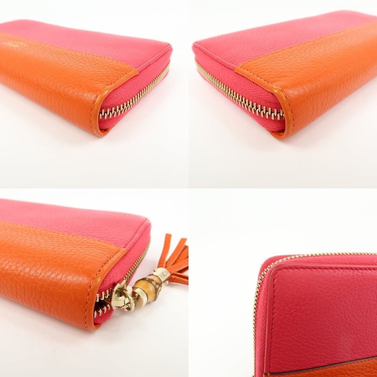 Gucci Gucci Bamboo Zippy Wallet Calfskin Multicolor Size ONE SIZE - 4 Thumbnail