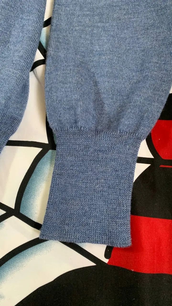 Vivienne Westwood Vivienne Westwood wool sweater with orb logo in blue Size US L / EU 52-54 / 3 - 8 Thumbnail